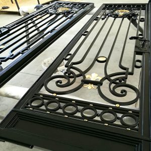 villa - door - wrought - iron - qb خرید درب فرفورژه فلزی لوکس و مقاوم