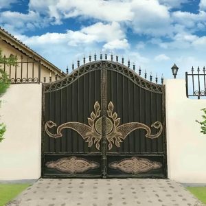 villa - door - wrought - iron - wd درب باغی ویلایی لاکچری مدرن و مقاوم