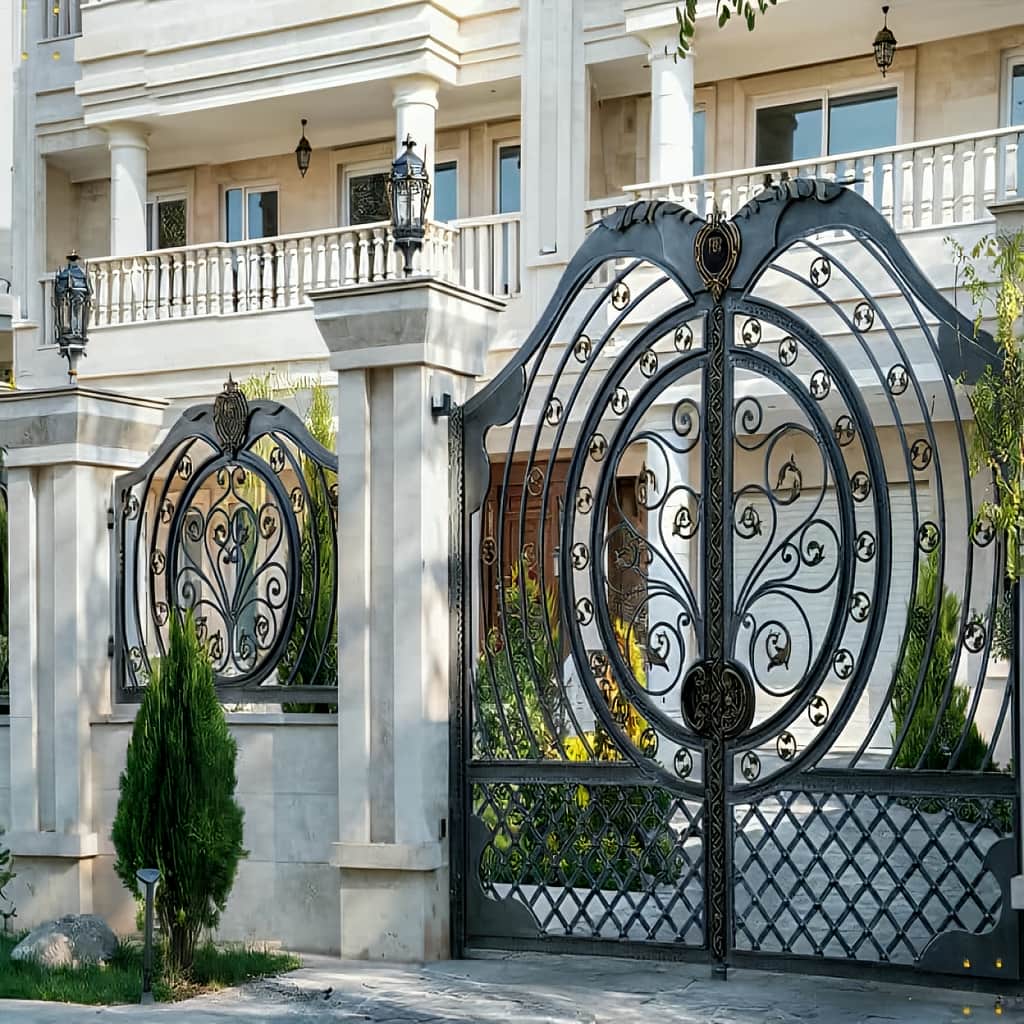 نصب درب مدل دایره مصور فرفورژه هنری