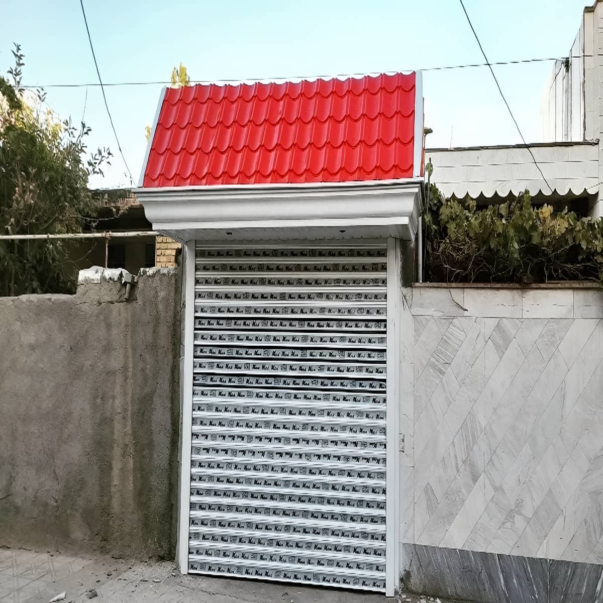 آردواز شیک سردرب حیاط با رنگ هماهنگ نمای ساختمان آردواز شیک سردرب حیاط با رنگ هماهنگ نمای ساختمان