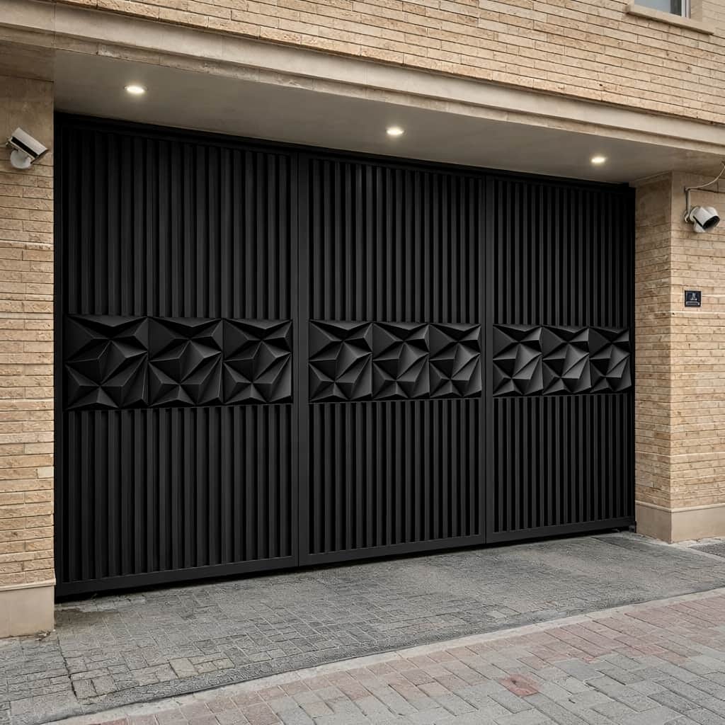11 مدل درب پارکینگ مدرن پنل مشبک