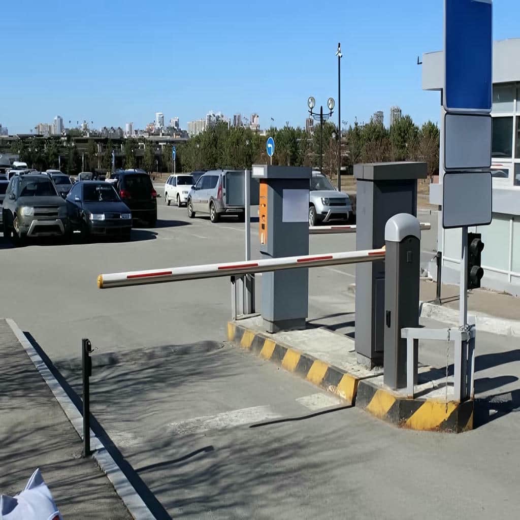 نصب راهبند بازویی LED دار پارکینگ با پایه تراز
