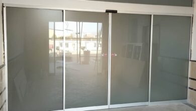 12 مدل درب شیشه ای اتوماتیک کشویی دو لت