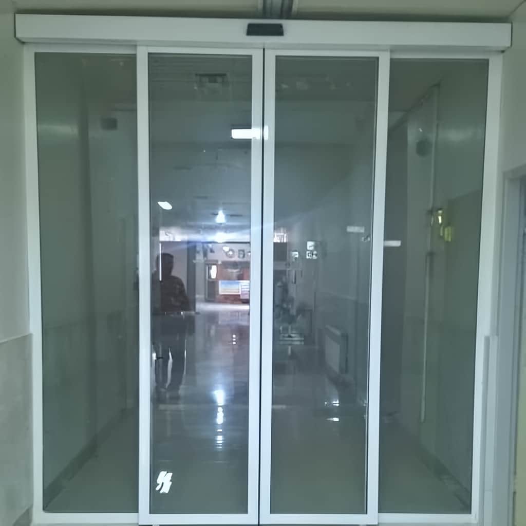 درب شیشه ای سکوریت اتوماتیک ورودی کشویی برای نصب حرفه‌ای