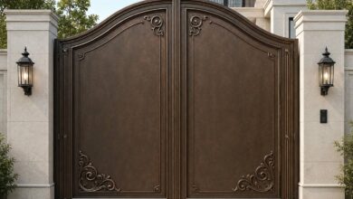 13 مدل درب پارکینگ آهنی ریلی