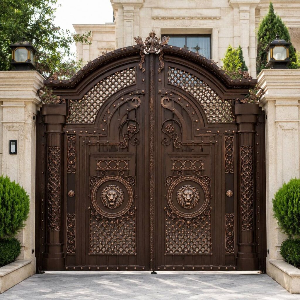 سفارش درب حیاط ورق پانچ با شاسی تقویت‌شده