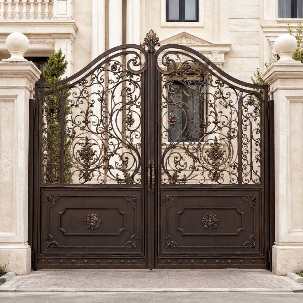 درب پارکینگ طرح چوب ترموود پروفیلی برای خرید ورودی گرم