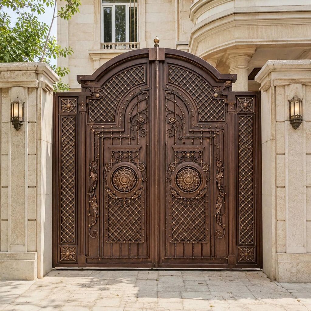 قیمت درب حیاط فلزی دو لنگه وابسته به متریال و رنگ سفارش