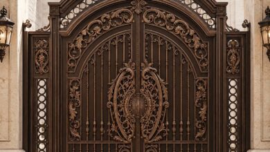 8 طرح درب حیاط نمای آجری