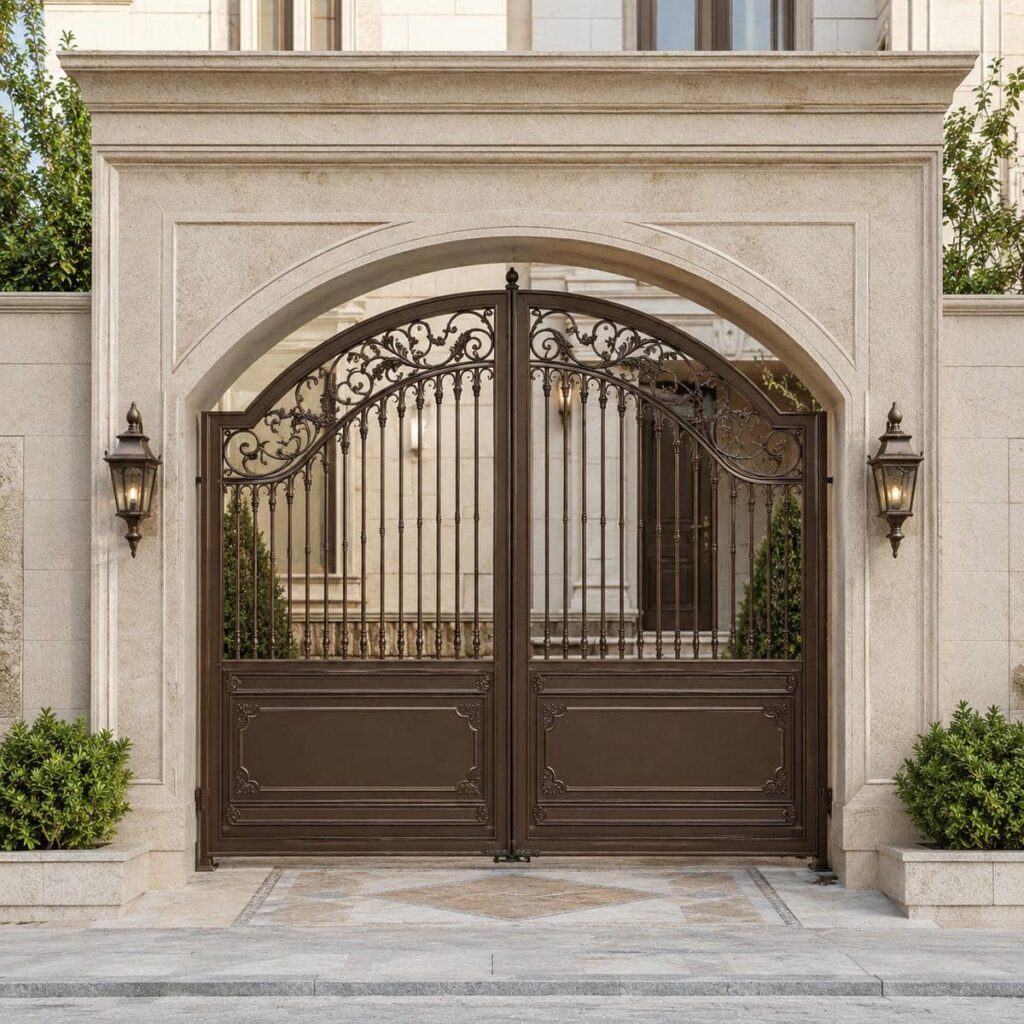 درب ویلایی ترموود نما چوب مدل افقی برای نمای مدرن