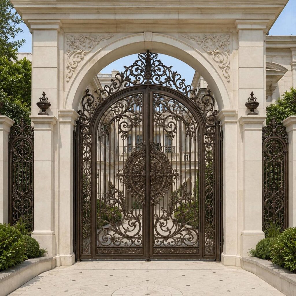 خرید درب حیاط کشویی ریل زمینی موتوردار برای تردد روزانه