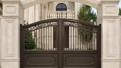 7 مدل درب پارکینگ طرح چوب ترموود