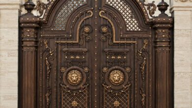 8 مدل درب ویلا مدرن نمای سنگی
