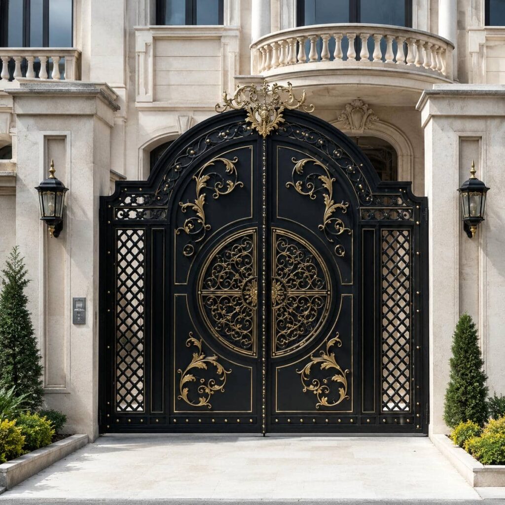 درب ویلایی پارکینگ دو لنگه مدل ساده برای تردد روزانه
