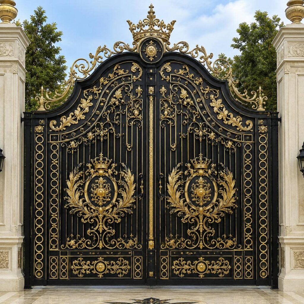 درب حیاط ویلایی قوسی ساده مناسب نصب پرتردد
