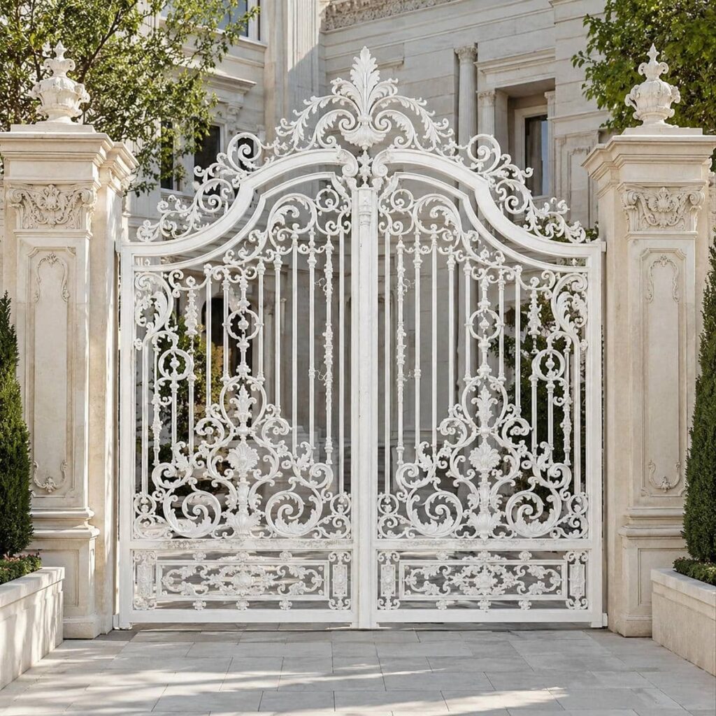 تولید درب ویلایی فرفورژه نمای رومی با پروفیل مقاوم