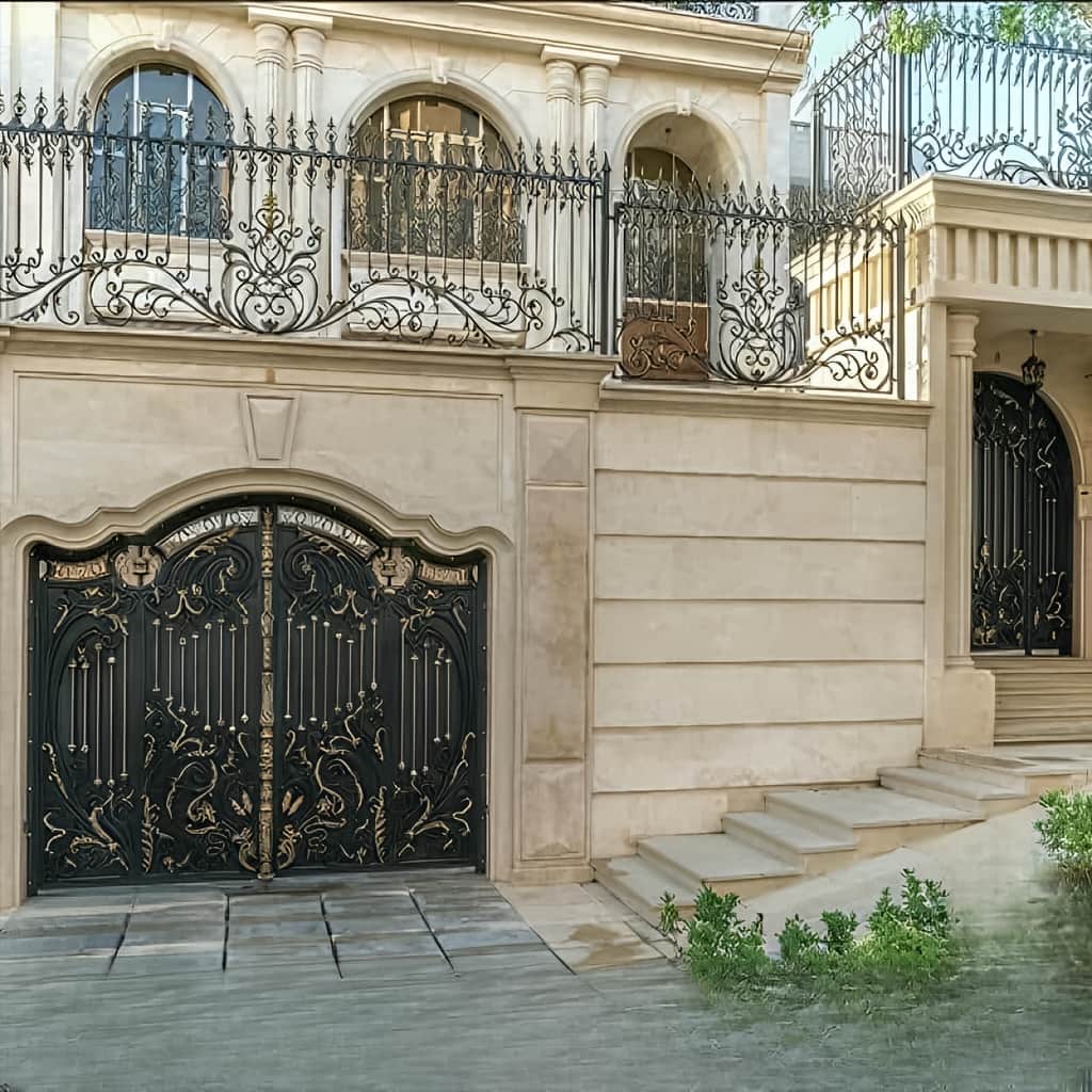درب پارکینگ کشویی محوطه با ریل مقاوم و مسیر تراز