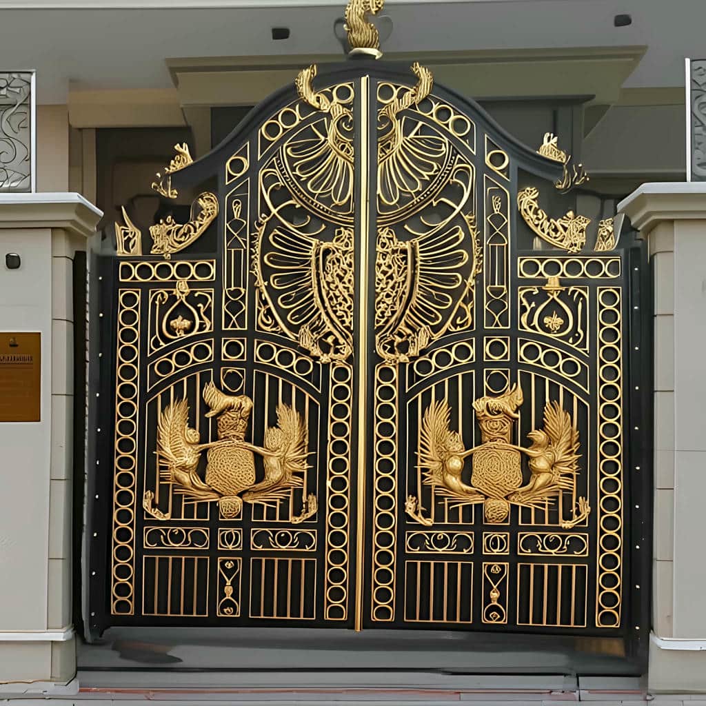 مقایسه درب آهنی کلاسیک کتیبه دار بلند و کوتاه برای خرید