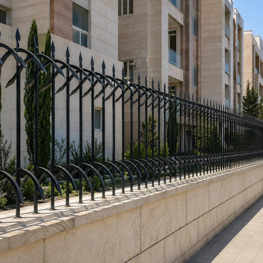 ساخت حفاظ روی دیوار حیاط مسکونی با پوشش ضدزنگ مقاوم