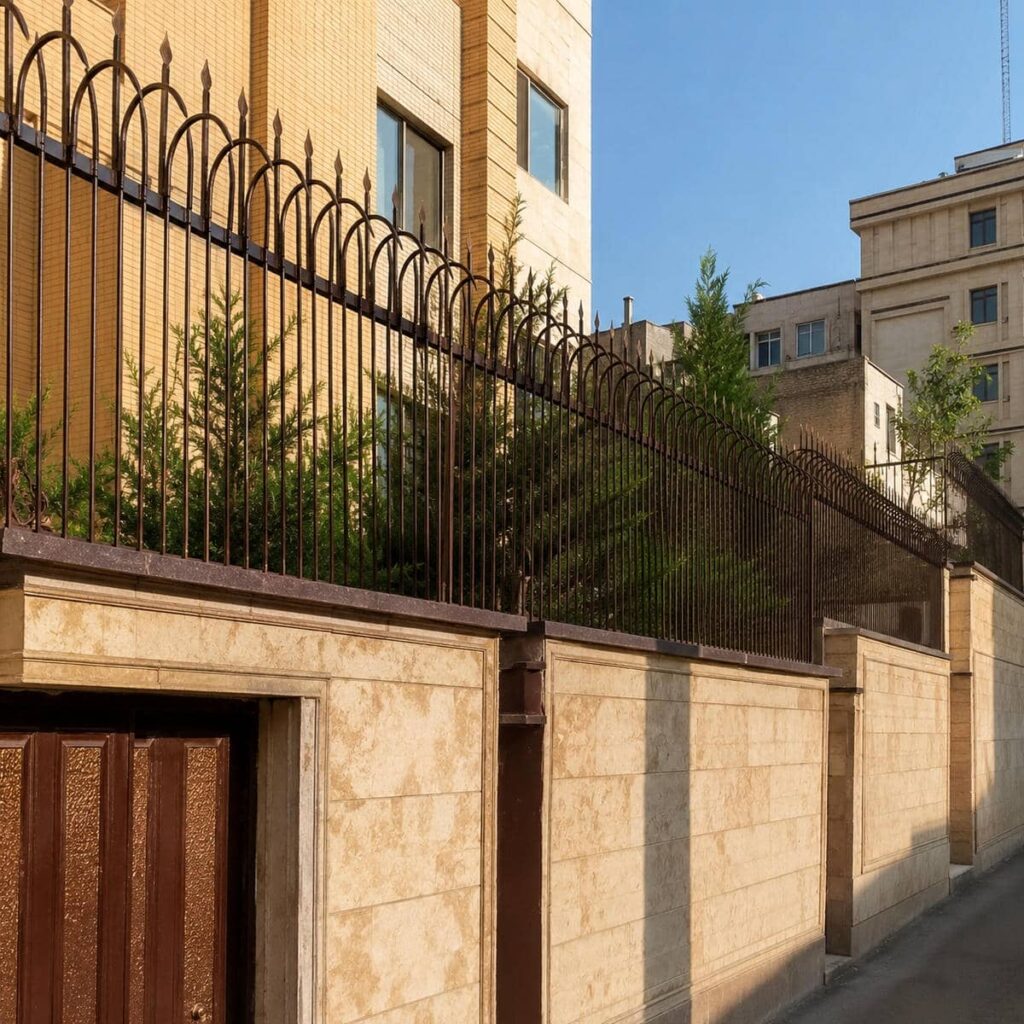 سفارش حفاظ دیوار کلاسیک سرنیزه با مدل فرفورژهدار