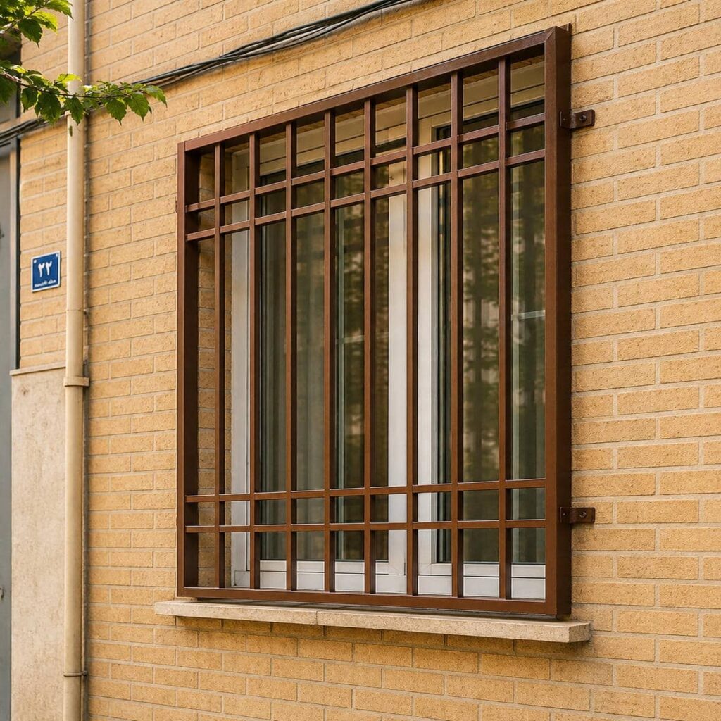 حفاظ پنجره آپارتمان طبقات پایین میله عمودی برای نمای منظم