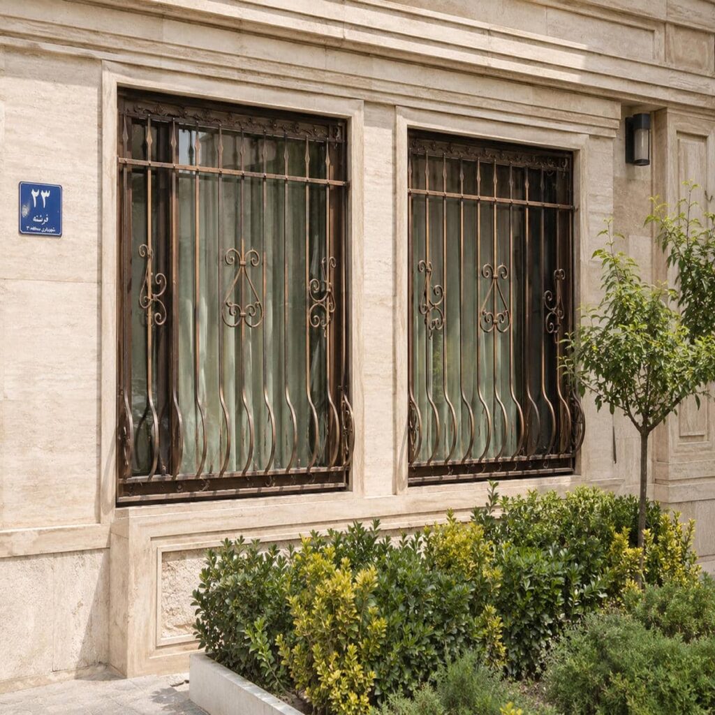 حفاظ پنجره شیک قاب دار با قاب مقاوم برای ساخت حفاظ امن
