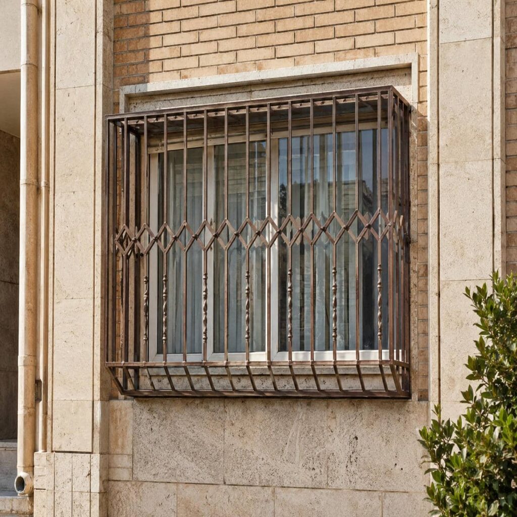حفاظ پنجره ویلایی نمای باغ خلوت برای حفظ دید و نور
