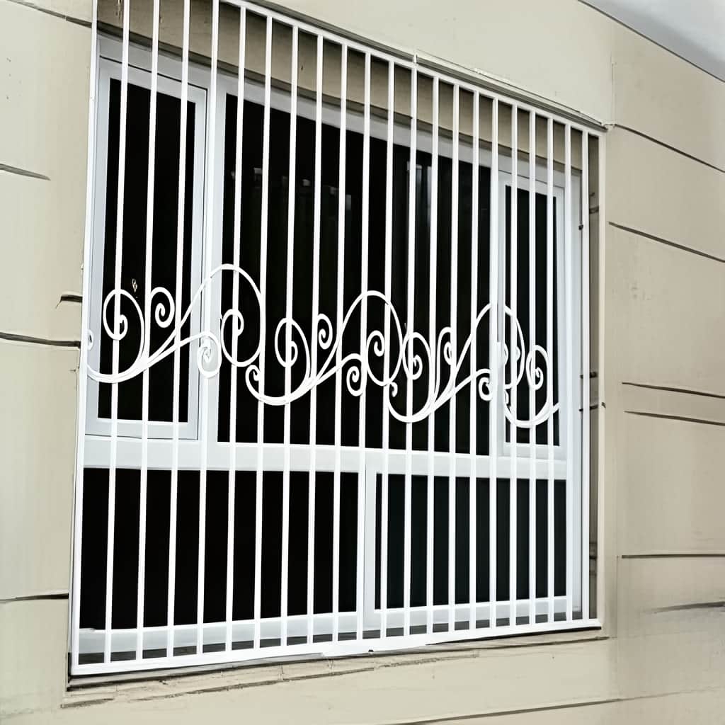 نرده پنجره فرفورژه با پرداخت سطح یکنواخت