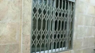 حفاظ ضربدری آکاردئونی با ریل مقاوم و حرکت منظم