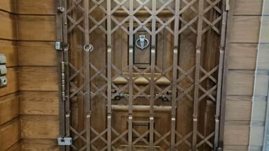درب آکاردئونی ضد سرقت با پروفیل فلزی ساده