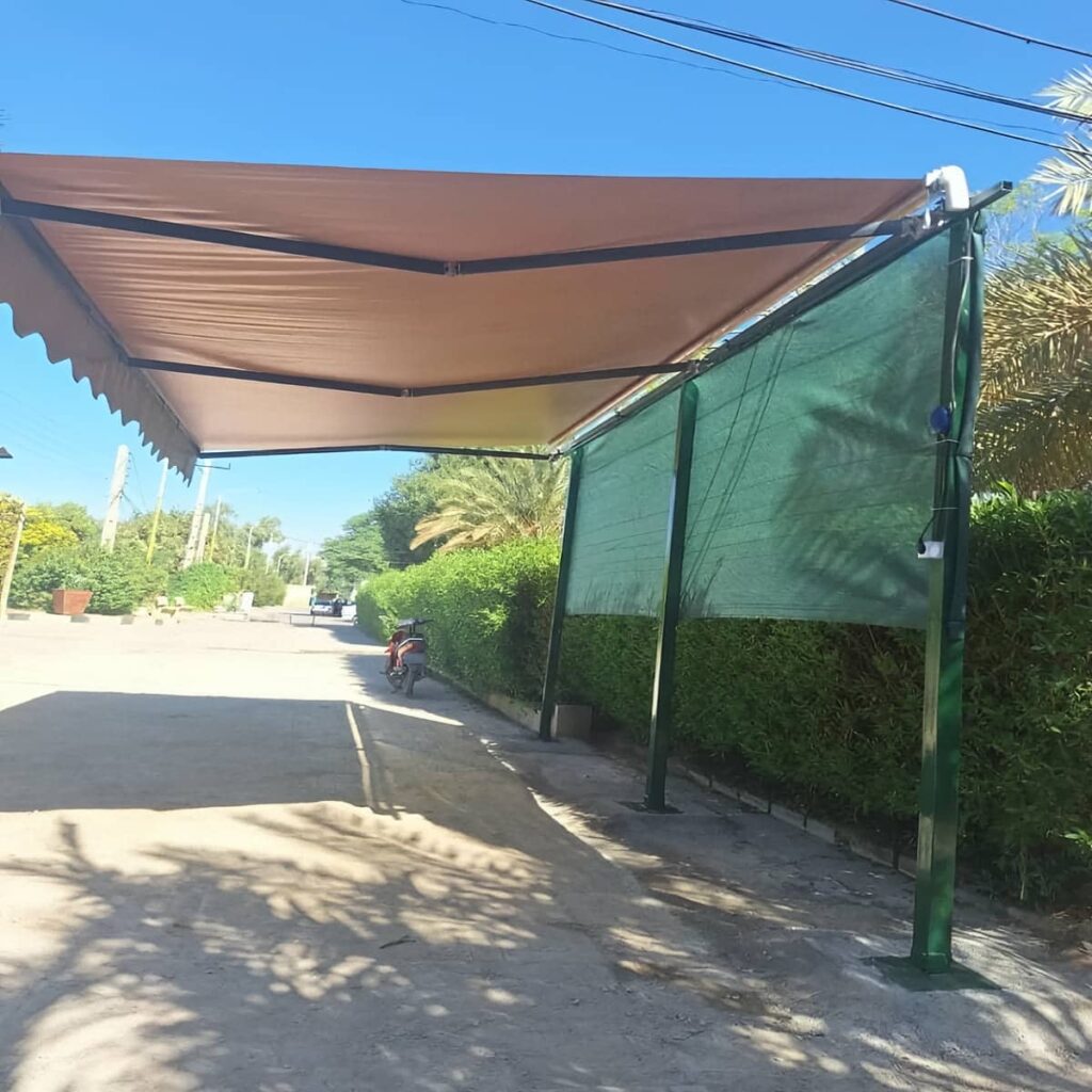 سایبان دوطرفه با طراحی سفارشی برای فضای لوکس