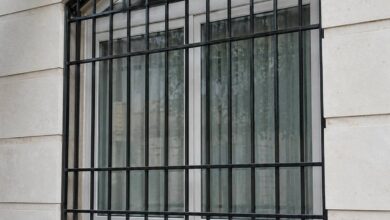 حفاظ پنجره آهنی مشکی برای نمای آپارتمان