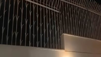 نرده حفاظتی بالای دیوار خانه