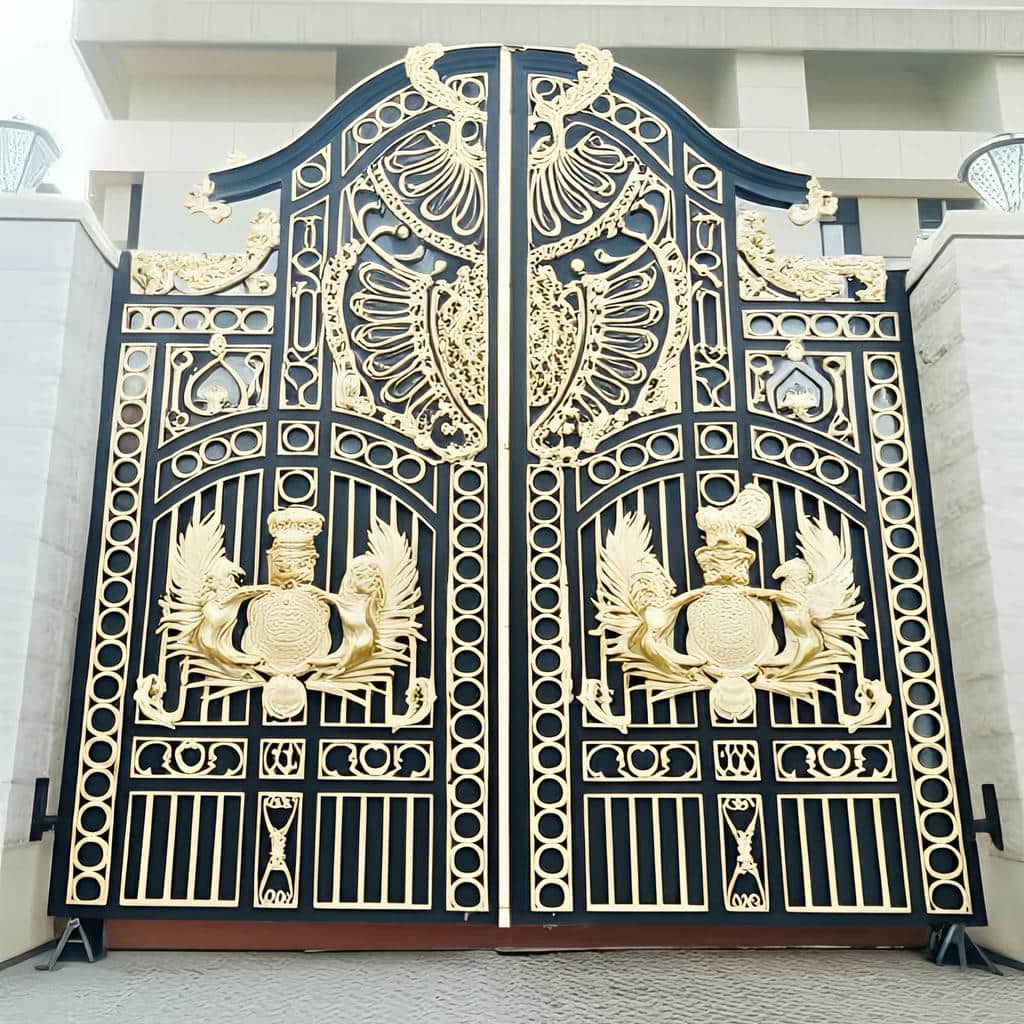 درب فلزی ساده با طراحی مناسب ویلای مسکونی