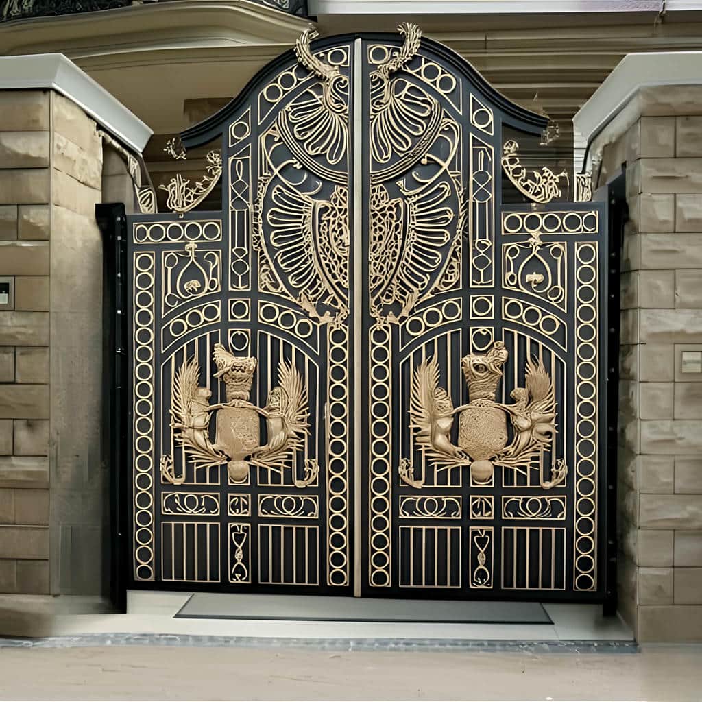 درب پارکینگ در نمونه اجرای نمای ساده