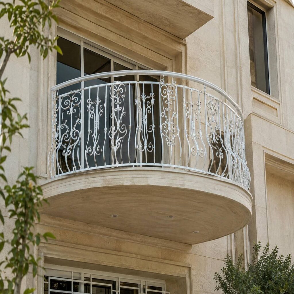 نرده دوبلکس با متریال هماهنگ طراحی داخلی