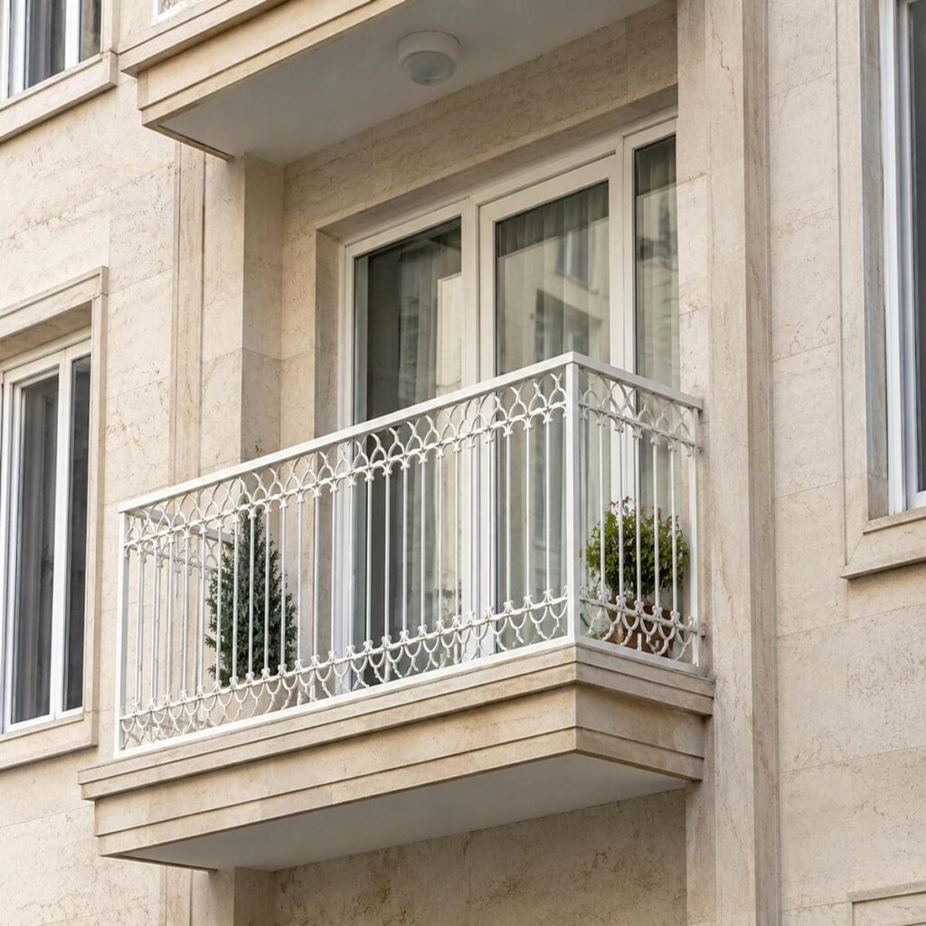 نرده پله مدرن در نمونه اجرای معماری مدرن