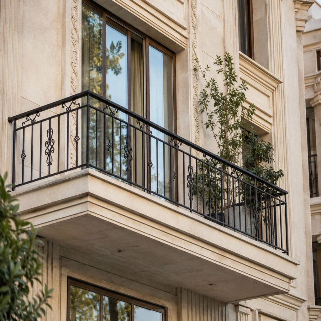نرده دوبلکس با متریال مقاوم برای نگهداری آسان
