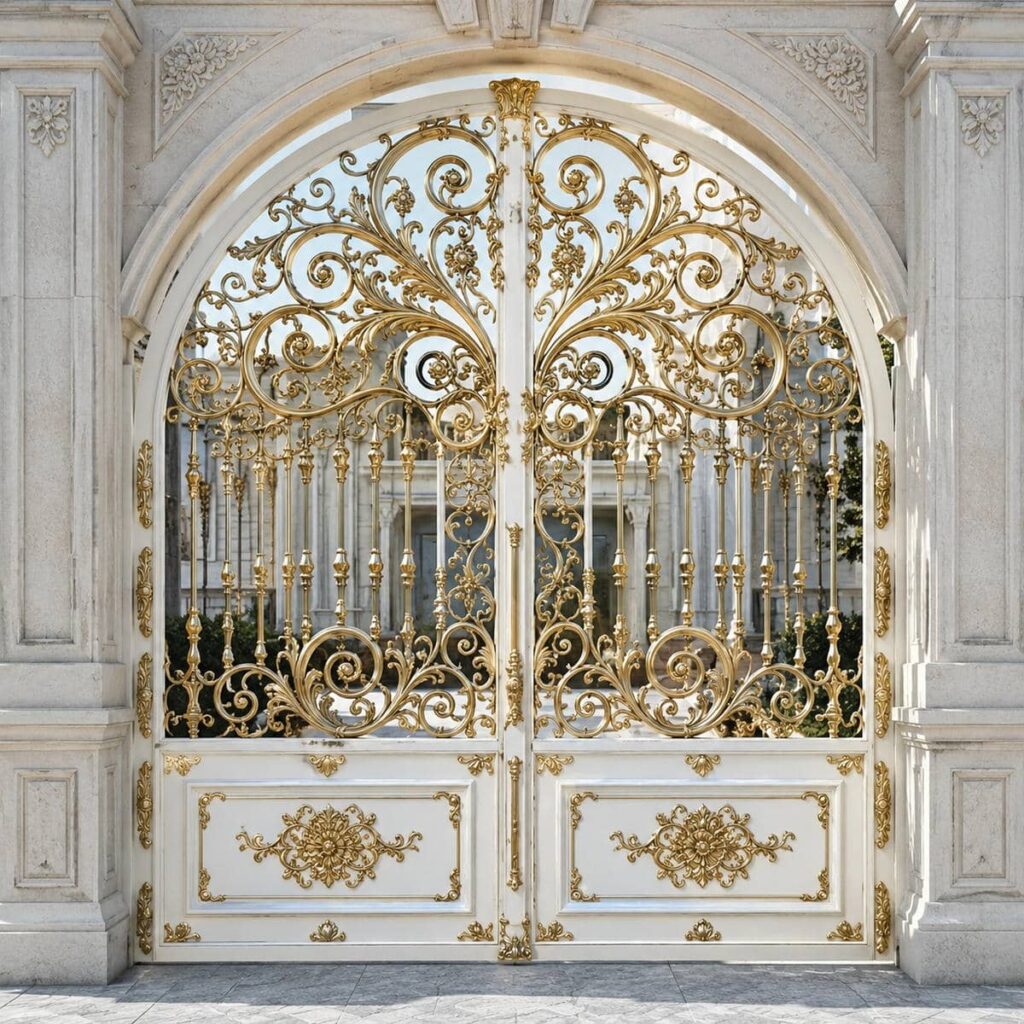 درب حیاط استان اردبیل در ورودی ساختمان مدرن