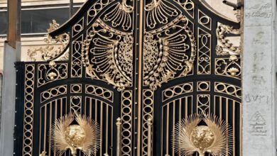 درب حیاط فلزی اردبیل با طراحی ورودی ساختمان