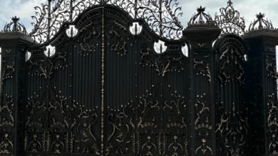 درب حیاط فلزی استان کرمان با پوشش رنگ مقاوم